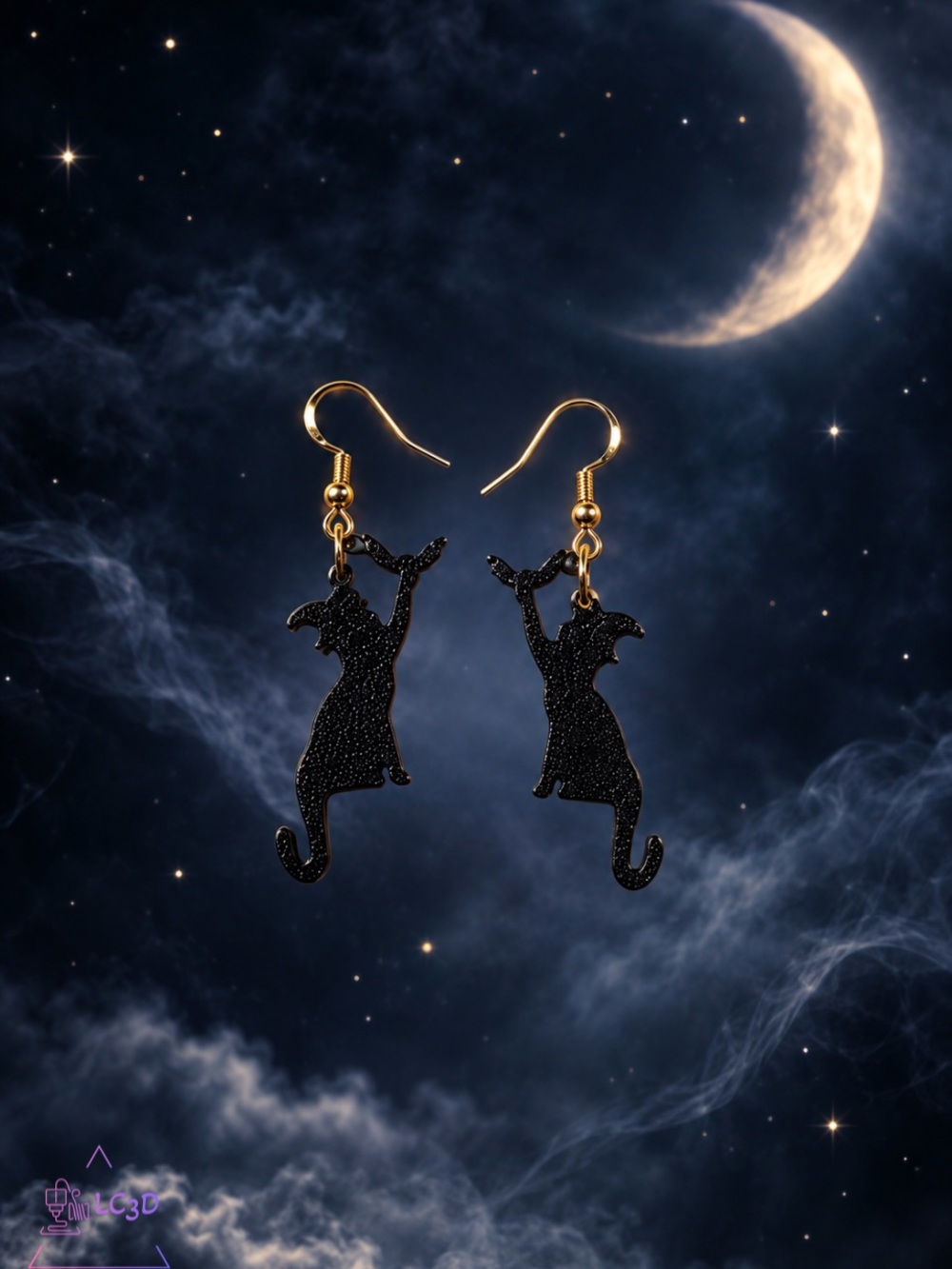 Halloween Bat Cat Earrings